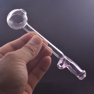 Pénis masculin fumer tuyaux en verre Pyrex tuyau de brûleur à mazout 14cm 30mm boule de verre clair Tube de qualité fait à la main pour les outils de cire Dab