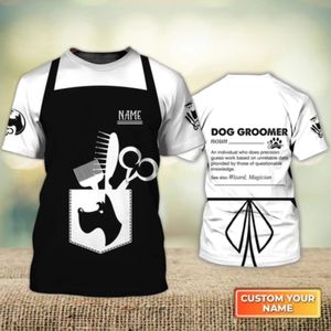 Mâle Pet toiletteur Summer Casual personnalisé T-shirt Men's Dog Grooming Workwear thes Round Neck Eu Taille 6xl Unisex Uniforme