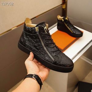 Mannelijke Platform Mode Comfortabele Dubbele Ritsen Sneakers Casual Outdoor Martin Laarzen Heren Merk Hoge Top Snakeskin Sneakers Maat 35-46 hkj