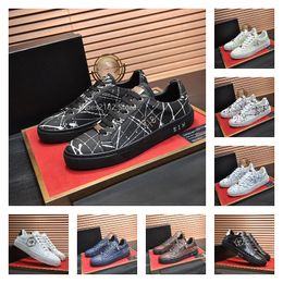 Chaussures masculines Plein Low-tops Lace-up Luxury Designer Fashion Fashion Chaussure Philip Classic High Quality Cuir Skulls Match Casual Breathable Board Sneakers Size 38-44