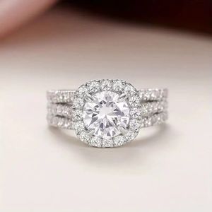 Mannelijk voorstel feest enkele edelsteen ring trend driedimensionale oppervlakte-ontwerpringfeestje sieraden voor vrouwen