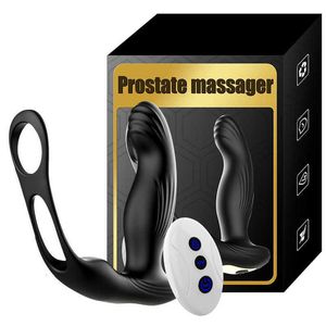 Vibrateur de Massage de la Prostate pour homme, prise anale, contrôle sans fil, usure, chauffage, stimulation, retardement, anneau de pénis pour hommes