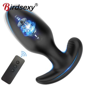 Masajeador de próstata masculino Vibrador Anal Plug Vigina Estimulador Masturbadores Romote Tail Butt Juguetes sexuales para hombres Mujeres Consoladores 240202