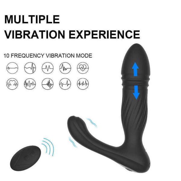 Masajeador Vestibular de próstata retráctil masculino, tapón Anal, masturbación, alivio del deseo, varilla vibratoria, Control remoto inalámbrico