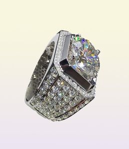 Mannelijke ring 925 Sterling Silver Round 3ct 5a Zirkon Stone Betrokkenheid Wedding Band Ringen voor Men Finger Jewelry217A9876883