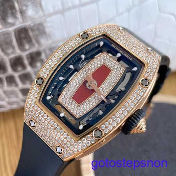 Montre bracelet rm mâle Red Lips pleins d'étoiles Series pour femmes RM07-01 18K Rose Gold Original Diamond Automatic mécanical Womens Watch Famous Watch