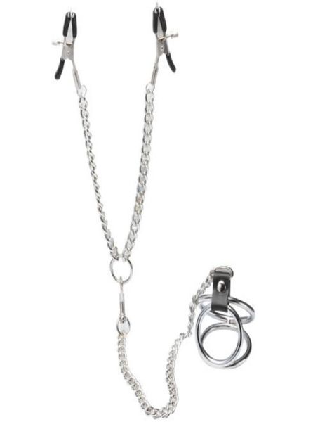 Juguete sexual masculino BDSM fetiche Bondage Gear trébol abrazaderas para pezones con anillo para pene de tres anillos sujeción para pene nuevo diseño barato 4260908