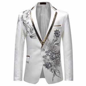 Mannelijke Single Breasted Slim Fit Jasje Mannen Vintage Stijl Mode Bloemenprint Party Blazer Mannen Plus Size Mode Jas 220514