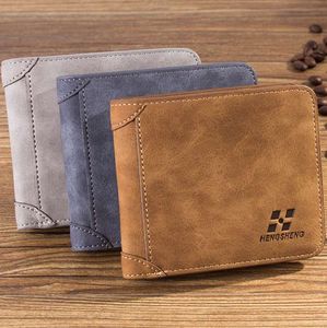 Mannelijke kleine portemonnee heren slanke portemonnee klassieke vaders geschenk hoge kwaliteit geld tas mode