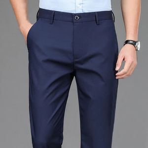 Pantalon décontracté intelligent pour hommes, extensible, sport, séchage rapide, printemps automne, pleine longueur, droit, bureau, noir, marine, pantalon de travail 240325