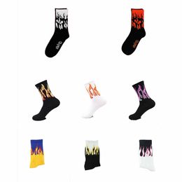 Style de rue masculin Harajuku style chaussettes de flamme drôle hip hop skateboard hommes chaussettes longues meia happy crew chaussettes de coton cool x0710