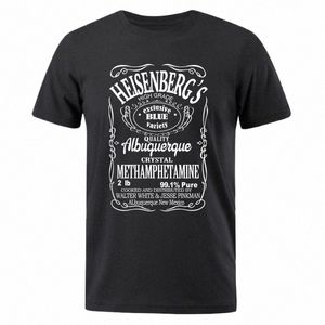 T-shirts masculins surdimensionnés Cott T-shirts imprimés Heisenberg Lettre Tshirt Hip Hop Blouse Vêtements pour hommes O-cou T-shirts respirants W83a #