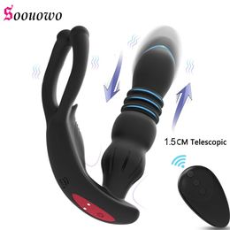 Mannelijke Stak Prostaat Massager Afstandsbediening Vibrator voor Mannen Gay Stimulator Seksspeeltje Koppels Heren Masturbator 240102