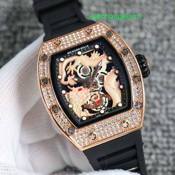 Horloge masculine Wristwatch RM Wrist Watch Dragon Tiger HEGEMONY DIAL Dominering atmosphère haut de gamme Fashion Mash