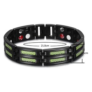 Mannelijke titanium armbanden armbanden tennis 4 gezondheid elementen germanium magnetische armband mode-sieraden bedel pols voor artritis