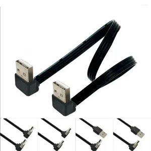 Male Naar Connector Kabel USB 2.0 Joiner Coupler Extension Extender Data Adapter Snoer Haakse 90 Graden 0.2m