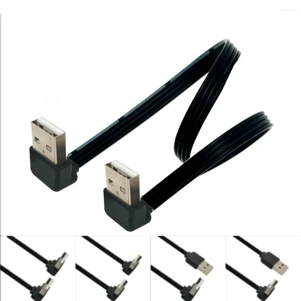 Cable macho a conector USB 2,0, acoplador de unión, extensor de extensión, Cable adaptador de datos, ángulo recto, 90 grados, 0,2 m