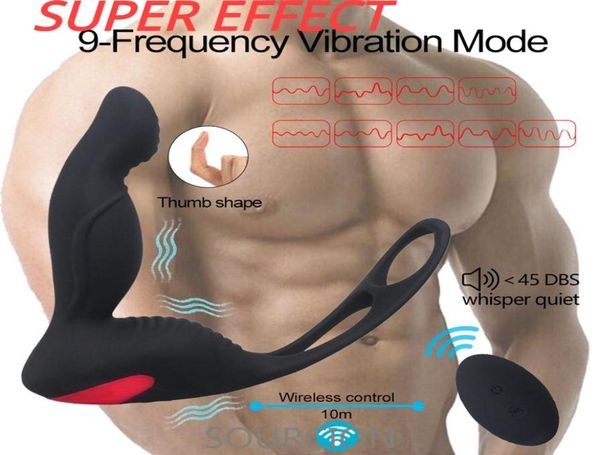 Vibratrice mâle Stimulateur de masseur de la prostate toys pour deux hommes adultes gays sexshop masturbator strapon vibrateurs anal plug241829521