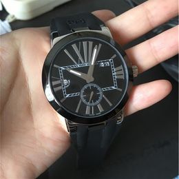 Mannelijke Horloges Zwart Rubber Man Horloge Mechanische Automatische Stijl Horloge 44 Mm Zwart Gezicht Transparante Achterkant 033239R