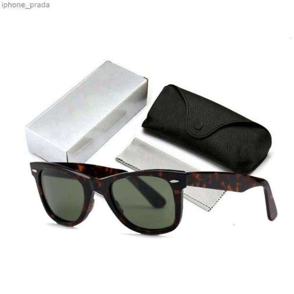 Mandeador de lujo de Wayfarer para gafas de sol Hombres Mujeres de acetato con gafas Lentes de vidrio de rayo Sun Raies Ban IB4K