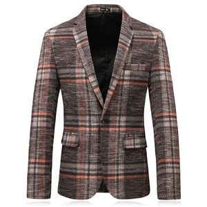 Homme hiver haut de gamme affaires Style britannique coupe ajustée épais Blazers/mode homme haute qualité costume veste manteau 220514