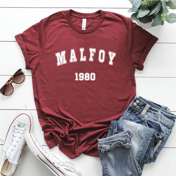 Malfoy1980 T-shirt Magic Movie Inspired Wizard World Shirt Vintage Magic Wizard T-TEES FEMMES DRACO MALFOY