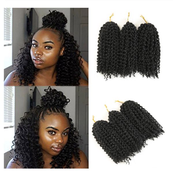 Mali Bob Twist Cheveux Crochet tresses Synthétique Ombre Tressage Cheveux Extensions Brésiliens Jerry Bouclés Bundles Crépus Bouclés