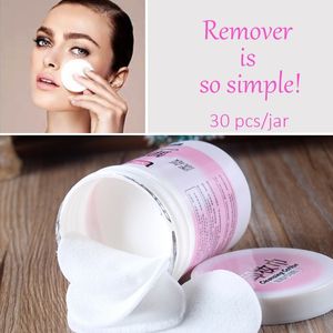 Malinese diepe reiniging handdoek gezichtsmake-up remover reiniging katoen gezicht reinigende doekjes voor vrouwen 30 vellen / pot