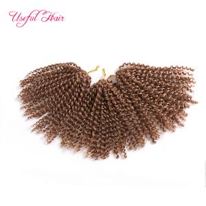 Malibob crochet cheveux pour femmes noires 8 pouces Kinky Curly marley tresse kanekalon Extension de cheveux synthétiques marlybob 3pcs / Lot Crochet tresses cheveux