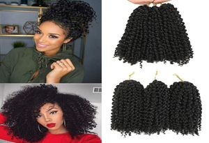 Malibob Crépus Bouclés Crochet Cheveux tisse 8 pouces Ombre Jerry Cheveux Bouclés Synthétique Crochet Tresses tresses Tressage Cheveux Extens7085169