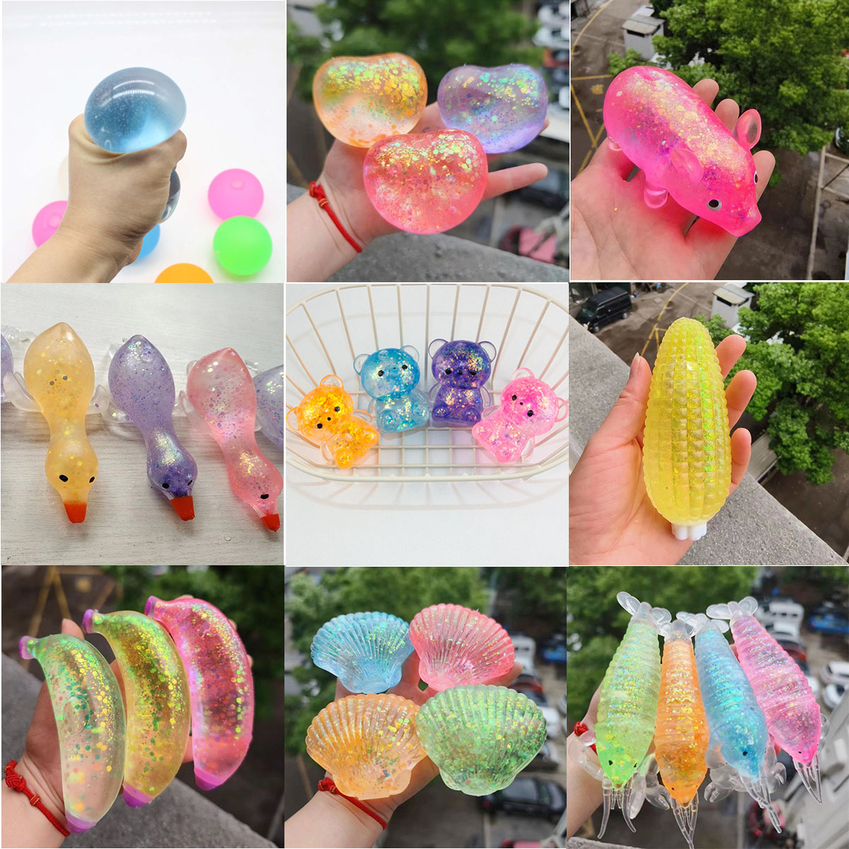 Slow Rebound Maltose Syrup Decompression Ball jelly cat toys - Pinch Decontress jelly cat toys