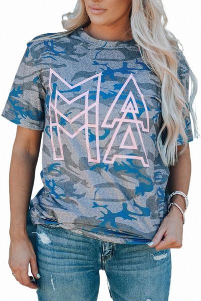 mama Graphic Modern Camo Tee 2023 Hot New 2023 Hot New T48q #