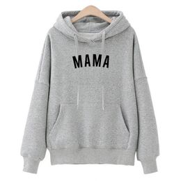 Dameshoodies Sweatshirts Mama Hoodie Lange Mouwen Streetwear Sweatshirt Letter Print Shirts Kleding Tracksuits Pullover Moletom Mujer