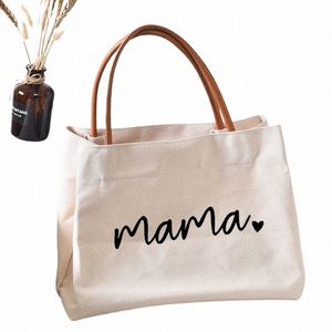 mama Tote Bag Vrouwen Lady Canvas Nieuwe moeder Grandma Nana Mimi Gigi Gifts For Moederdag Baby shower Beach Travel Aangepast L8kg#