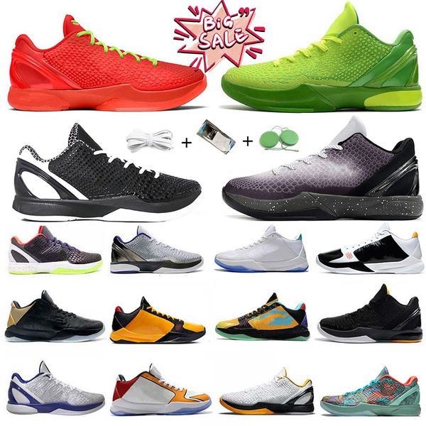 6 5 Proto Hommes Chaussures de basket-ball Reverse Grinch EYBL Mambacita Sweet 16 6 Prelude Blanc vert Noir Del Sol Orange County Lakers Blanc Violet Prelude Sports Baskets