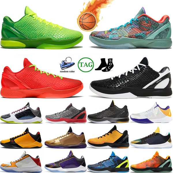 Chaussures de basket-ball Mamba 6 Protro Mambacita Grinch Think Pink 5 Alternative Bruce Lee Del Sol 6 Protro Grinch Big Stage Laker 3D Lake Sports de plein air pour hommes