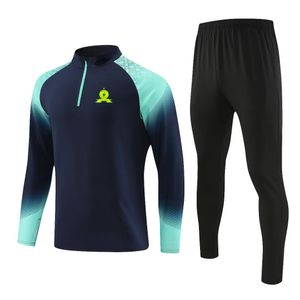 Mamelodi Sundowns Heren sportkleding outdoor trainingskleding volwassen semi-rits ademend sweatshirt jogging casual pak met lange mouwen