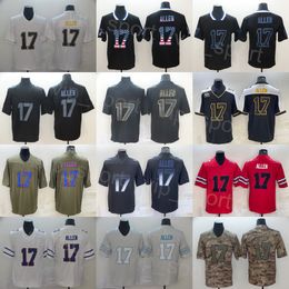 Hombre 17 Josh Allen Team Football Jersey Cáñamo Gray Drift Rainbow Leopard Grain USMC Godess Hyphenation Shadow Smoke Flag