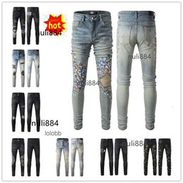 Man 2024 Nieuw aankomsten Amari Amirl Amirlies Am Amis Imiri Amiiri Mens Luxe Designer Denim Jeans Holes broek Jean Coolguy Biker Biker Pants Clothing #044