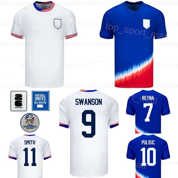 Man 24 25 Copa America USA Jerseys de football Team National 8 McKennie 21 Weah 3 Zimmerman 20 Balogun 23 Acosta Yedlin Robinson Reyna Morgan 15 Kits de chemise de football Rapinoe