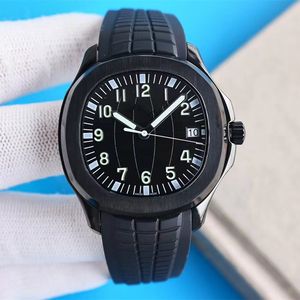 Man automatisch horloge horloge Rubber mode Hoge kwaliteit 40 mm groen 5164 Aquanaut Travel Time-beweging Mechanisch transparant Herenhorloges waterdicht
