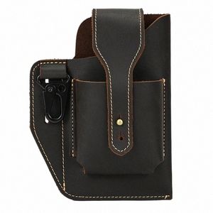 Pochette de ceinture pour homme 2022 Nouveau sac de taille en cuir véritable pour homme Vintage Cell Phe Sac Fanny Pack Casual Hip Sack Ceinture portable j3mO #