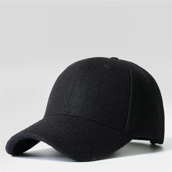 Hombre hueso grande gorra de gran tamaño Hombre Otoño e Invierno Cálido Sombrero de fieltro de lana Hombres Tallas grandes Gorras de béisbol 5060cm 6064cm T2004093895626216W