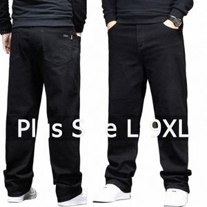 Homme Jeans noir grande taille Denim tissu pantalon pour grosses personnes 45-150kg Hombre jambe large Jeans Pantal Homme F5y2 #