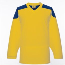 Maillots de hockey sur glace vierges homme Uniformes chemises de hockey de pratique en gros Bonne qualité 021