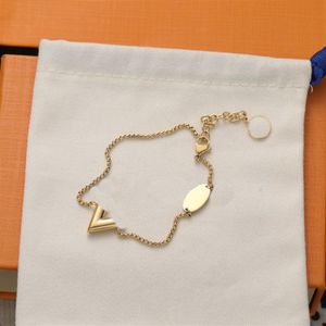 Man armband sieraden ontwerper cjewelers brief armband Valentijnsdag feestgeschenken bruiloftsbijeenkomsten luxe armbanden verguld goud278k