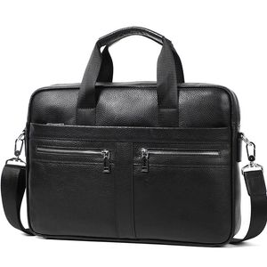 Man akkacties 100% echte lederen mannen tas handtas casual mannelijke laptop schouder crossbody busbody business aktetas 240418