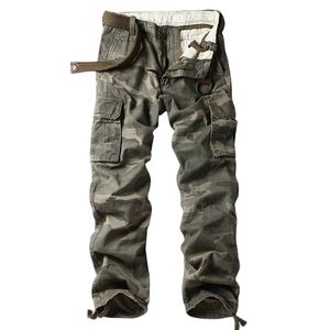 Homme Cargo pantalon Style militaire tactique armée pantalon poche Joggers droit ample Baggy Camouflage hommes vêtements 220118