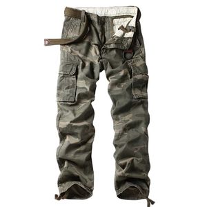Man vrachtbroek militaire stijl tactisch leger broek pocket joggers recht losse baggy pants camouflagebroek mannen kleding 211013