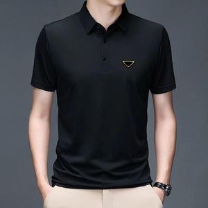 Man Casual shirts polos t -shirt met rode bugde emtoidery korte mouwen ademende stukken mannen polo mercerized katoen hoge kwaliteit 2023